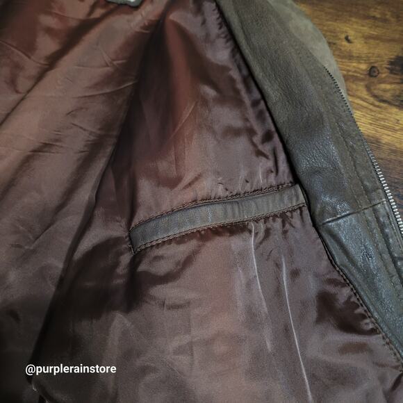 Vtg Exploration Leather Field Chore Barn Coat Jacket XXL Brown Preppy 90's - Picture 3 of 12